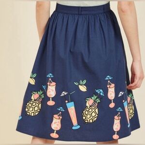 ModCloth Tiki Time Cocktails Skirt